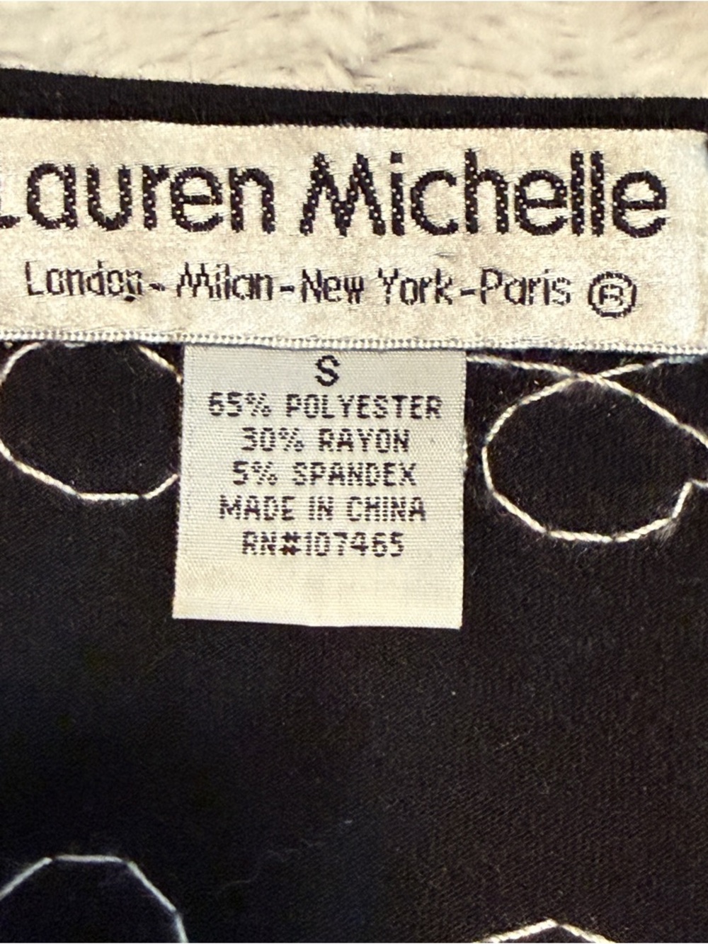 Lauren Michelle Black Cardigan with White Daisy Embroidery - Picture 8 of 9